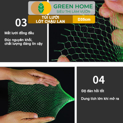 Bộ 10 Lưới Lót Chậu Lan GreenHome, D35cm, Lót Đáy Chậu, Ngăn Rơi Vãi Giá Thể, Phân Bón, Độ Bền Cao, Dễ Sử Dụng