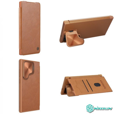 BAO DA cho SAMSUNG GALAXY S24 ULTRA 5G - S24+ 5G NILLKIN QIN PROP - bảo vệ Camera kiêm giá đỡ - Hàng chính hãng