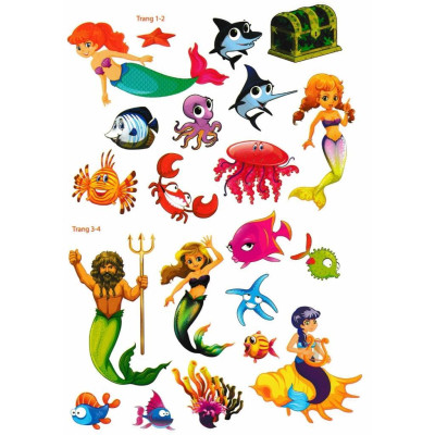 Sách - Bóc Dán Decal Thông Minh Sticker - Nàng Tiên Cá - Hồng Ân