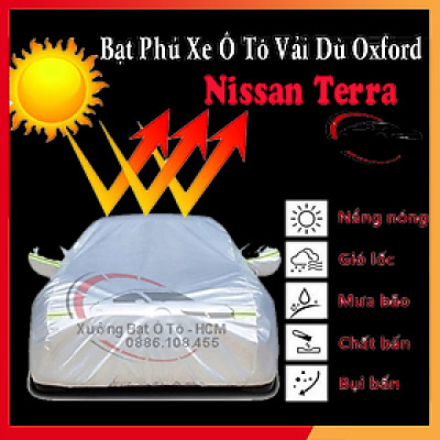 [NISSAN TERRA] Bạt Phủ Ô Tô Vải Dù Oxford, Tráng Nhôm Cao Cấp, Áo Trùm Bảo Vệ Xe NISSAN TERRA, Bạc Phủ Trùm Chống Nóng Chống Mưa, Chống Xước Xe, Bạt Của Xưởng Được May Theo Kích Cỡ Xe, Cam Kết Vừa Xe, Bền Và Đẹp Tới 2 Năm