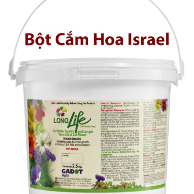 Thuốc Bột Cắm Hoa Tươi nhập khẩu Israel tại shop Florist (1 hủ pha 100L nước cắm hoa) hiệu Longlife SG là bí quyết giúp hoa cắm Xốp tươi lâu và hạn chế chăm sóc thay hoa mới