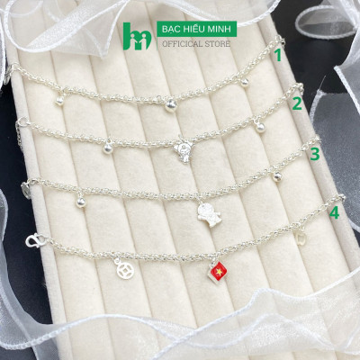 Lắc tay Cho Bé Bạc Ta Nguyên Chất S99 Mix Charm Chính Hãng Bạc Hiểu Minh LTE568