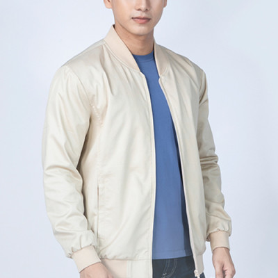 Áo Jacket Khaki Bomber Nam In Họa Tiết Novelty NJKMHTMT3R1905662 - Kem