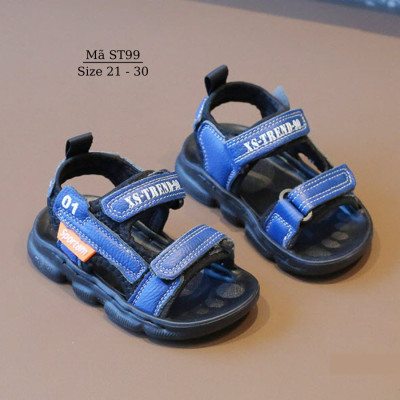Dép sandal bé trai 1 - 5 tuổi quai hậu quai ngang kiểu dán nhẹ êm da mềm cao cấp đi học đi biển ST99 NHÍM SHOP