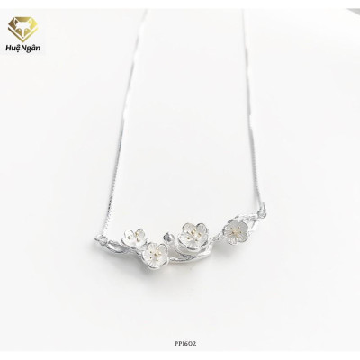 Dây chuyền bạc Ý 925 Huệ Ngân - Hoa mai vàng PP1602