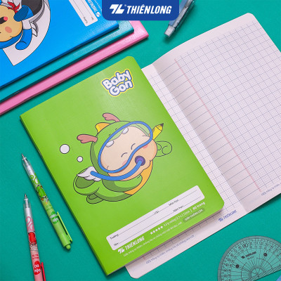 [TẶNG 2] Combo 10 Vở 4 ô ly vuông, tập học sinh 80 trang 100gsm Thiên Long NB-123 - Vở ô ly học sinh mẫu ngẫu nhiên