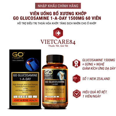 Bộ Sản Phẩm Nhập Khẩu Chăm Sóc Xương Khớp: Viên Uống Xương Khớp Go Glucosamine 1-A-Day 60 Viên Và 2 Hộp Viên Uống Canxi Hữu Cơ Nano NZ Ultra Cal 30 Viên