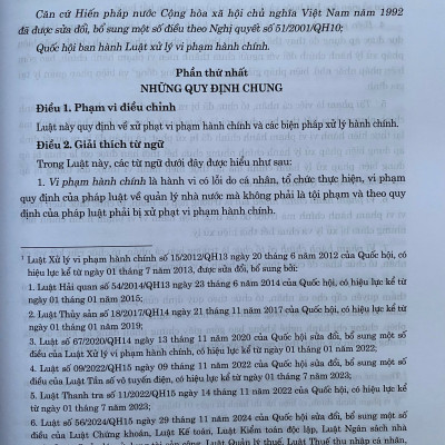 Luật Xử Lý Vi Phạm Hành Chính ( Sửa Đổi, Bổ Sung Năm 2025) Và Các Văn Bản Hướng Dẫn Thi Hành