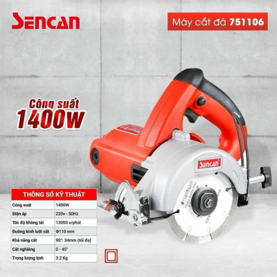 MÁY CẮT GẠCH 1400W 110MM 751106 SENCAN - HÀNG CHÍNH HÃNG