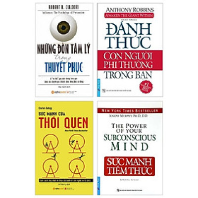 Combo Những Đòn Tâm Lý Trong Thuyết Phục + Đánh Thức Con Người Phi Thường Trong Bạn + Sức Mạnh Của Thói Quen + Sức Mạnh Tiềm Thức (Bộ 4 Cuốn)