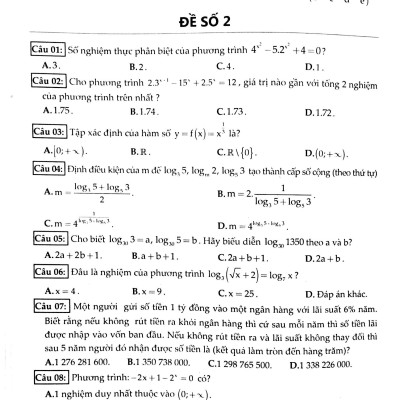 100 Đề Kiểm Tra Định Kì Trắc Nghiệm Toán Lớp 12