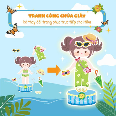 Sách - Trò Chơi Sắp Xếp Tủ Đồ Cùng Mika Xinh Đẹp - Thời Trang Và Phụ Kiện Mùa Hè Sôi Động - Bóc Dán 80+ Sticker Cho Bé Gái - Megabook