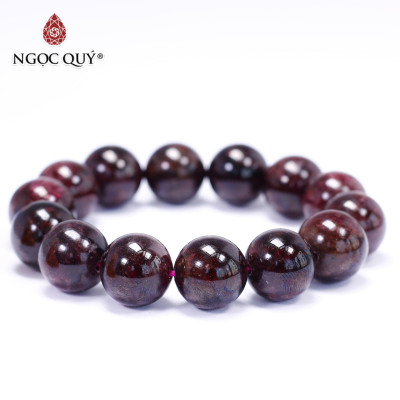 Vòng tay đá Garnet size hạt 14mm mệnh hỏa, thổ - Ngọc Quý Gemstones