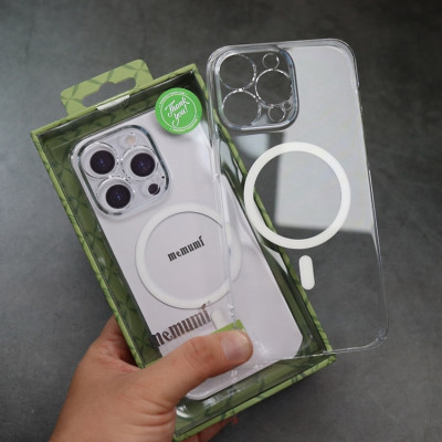 Ốp lưng trong suốt bảo vệ camera cho iPhone 15 Pro Max / 15 Pro / 14 ProMax hiệu Memumi Glitter Magnetic - Siêu Mỏng 0.3mm, Tích Hợp Sạc Không Dây Từ Tích Magnetic, Lực Hút Mạnh, Chắc Chắn - Hàng nhập khẩu