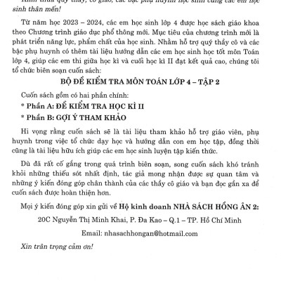 Bộ Đề Kiểm Tra Môn Toán Lớp 4 Tập 2 (Dùng Kèm SGK Kết Nối Tri Thức Với Cuộc Sống)_HA