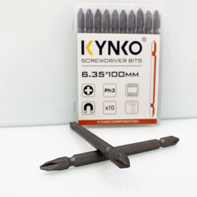 Mũi vít 2 đầu PH2 (không mạ) chiều dài 110mm CHÍNH HÃNG KYNKO MVKM2XPH2 -110-V10