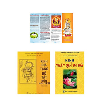 Combo Kinh Địa Tạng Bồ Tát Bổn Nguyện Trọn Bộ (Bìa Mềm) + Kinh Nhân Quả Ba Đời + Chú Mãn Nguyện Đại Bi Tâm Đà La Ni