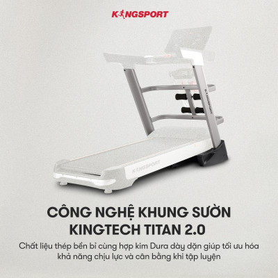 Máy chạy bộ tại nhà KingSport Luxury KS-2050 Đa Năng Có Chức Nâng Dốc Tự Động, Kèm Theo Đai Massage Và Thanh Gập Bụng