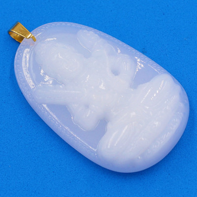 Mặt phật Hư Không Tạng Bồ Tát trắng 5cm kèm hộp nhung