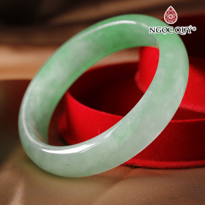 Vòng cẩm thạch Ni55 bản 14mm dày 7mm mệnh hỏa, mộc - Ngọc Quý Gemstones