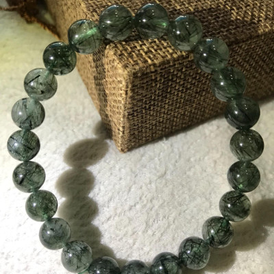 VÒNG TÓC XANH ĐÁ THẠCH ANH TỰ NHIÊN 8MM NÈ CHỊ EM ƠI