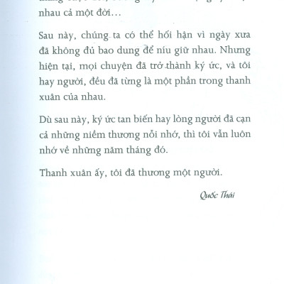 Thanh Xuân Ấy Tôi Đã Thương Một Người (Tản Văn)