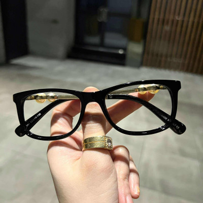 Kính mắt thời trang dáng chữ nhật nhỏ gọng đính ngọc cao cấp cho nữ
