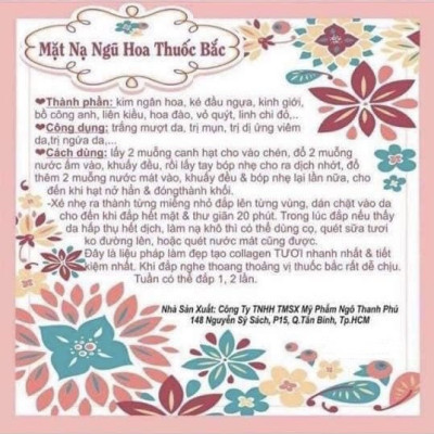 Mặt Nạ Ngũ Hoa Dr Cell 80g cấp ẩm trắng mượt da phục hồi da sau tái tạo hỗ trợ làm giảm mụn - Hàng Chính Hãng