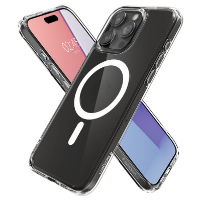Ốp Lưng Spigen Hỗ Trợ Sạc Từ Tính (MAG.SAFE) Dành Cho iPhone 15 Pro Max / iPhone 15 Pro, SPIGEN CRYSTAL HYBRID MAGFIT - HÀNG CHÍNH HÃNG