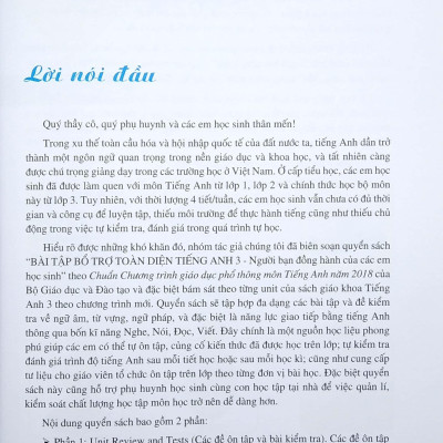 Bài Tập Bỗ Trợ Toàn Diện Tiếng Anh 3