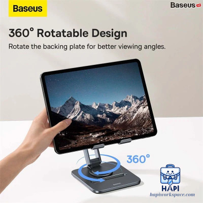 Giá đỡ tablet hàng chính hãng Baseus BS-LVN051-TB-GY chất liệu kim loại, có thể xoay 360 độ, điều chỉnh linh hoạt