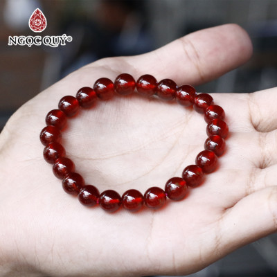 Vòng tay đá ngọc hồng lưu garnet AAA mệnh hỏa, thổ - Ngọc Quý Gemstones