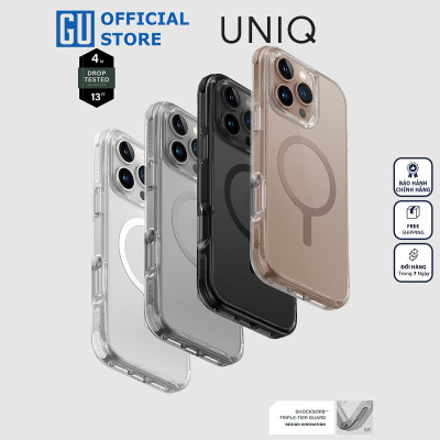 Ốp Lưng UNIQ Combat Cho iPhone 16 Pro/ 16 Pro Max Hệ Thống Bảo Vệ 3 Lớp Toàn Diện Tương Thích Với Sạc Không Dây MagClick Hàng Chính Hãng