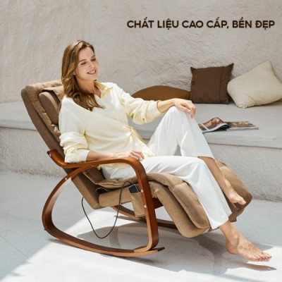 Ghế Massage Toàn Thân Nikio NK-155 - Kỹ Thuật Mát Xa Shiatsu Nhật Bản, Xoa Bóp Chuyên Sâu, Công Nghệ Rung Tần Số Cao Kết Hợp Nhiệt Hồng Ngoại Tân Tiến - Ghế Bập Bênh Thư Giãn, Giảm Stress Tại Nhà - Cải Thiện Sức Khỏe Và Chất Lượng Giấc Ngủ