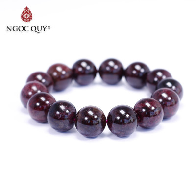 Vòng tay đá Garnet size hạt 14mm mệnh hỏa, thổ - Ngọc Quý Gemstones