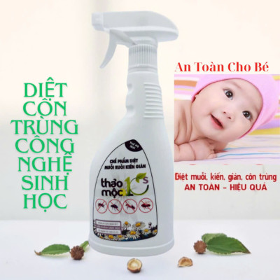 Diệt Côn Trùng Gián, Kiến, Kiến Ba Khoang, Muỗi, Ruồi, Mọt 100% Sinh Học Thảo Mộc Hương Sả Chanh Chai Xịt 500ml An Toàn Cho Sức Khỏe Em Bé Và Người Già