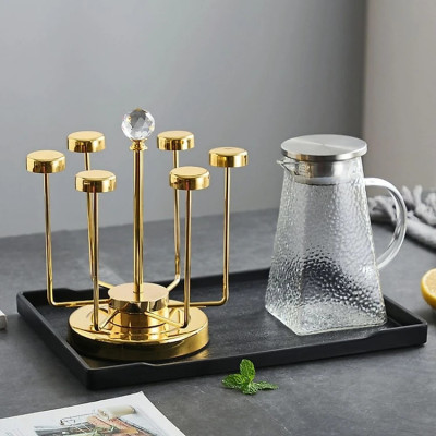  Giá úp ly, Giá úp cốc, Giá úp tiện lợi màu bạc Giá Úp Cốc Đẹp Để Bàn, LUXURY Giá Để Cốc Chén Inox Cao Cấp Xoay 360 Độ Sang Chảnh Và Tiện 