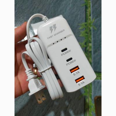 Ổ cắm sạc nhanh điện thoại Original 4 cổng đa năng 2PD+2USB Type-c kèm dây sạc 66w - Hàng chính hãng