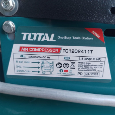 MÁY NÉN KHÍ CÓ DẦU DUNG TÍCH 24 LÍT 2HP  TOTAL TC12024 - HÀNG CHÍNH HÃNG