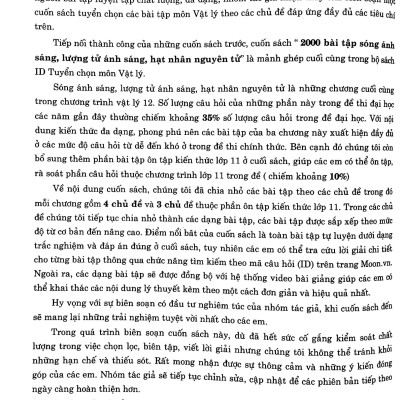 Tuyển Chọn 2000 Bài Sóng Ánh Sáng, Lượng Tử Ánh Sáng Và Hạt Nhân Nguyên Tử