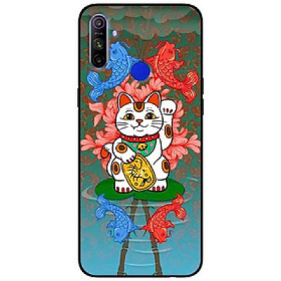 Ốp lưng dành cho Realme C3 mẫu Mèo Và Cá Chép
