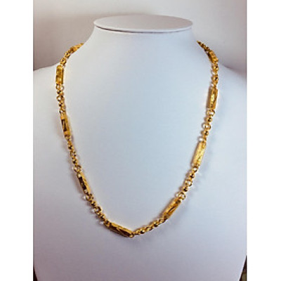 Combo Dây chuyền Nam mạ vàng 24k, Kiểu Đốt Trúc, Phong cách Hàn Quốc, Dài 45cm, Cỡ Hạt 6li, Kèm Túi Nhung sang trọng, Phù hợp đeo đi làm, gặp mặt, …