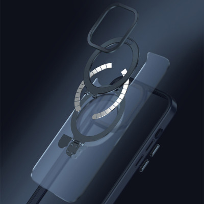 Ốp Lưng Case Trong Suốt Từ Tính Kiếm Đế Dựng MagStand Dành Cho iPhone 15 Pro Max / 15 Pro, Mipw MagStand TRANSPARENT - HÀNG CHÍNH HÃNG