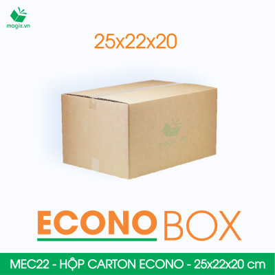 MEC22 - 25x22x20 cm - Combo 60 thùng hộp carton trơn siêu tiết kiệm ECONO