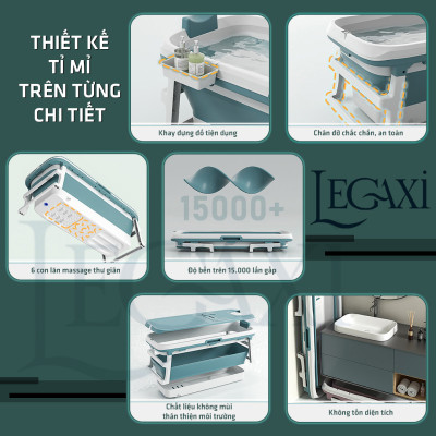 Bồn Tắm Bể Bơi Có Nắp Gập Gấp Xếp Gọn Lắp Ghép Cho Người Lớn Trẻ Em