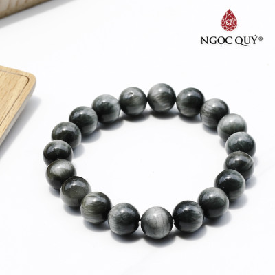 Vòng tay đá mắt ưng xám 8mm mệnh thủy , mộc - Ngọc Quý Gemstones