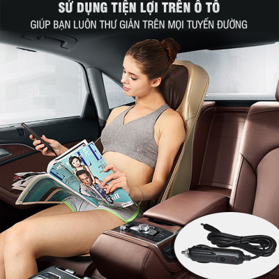 Đệm, Ghế massage Toàn Thân Nikio NK-180 - Máy Mát Xa Lưng Chuyên Sâu, Hỗ Trợ Xoa Bóp Cổ Vai Gáy, Công Nghệ Xoa Bóp Dây Ấn, Rung Và Nhiệt Nóng - Cải Thiện Đau Mỏi Toàn Thân - Sử Dụng Được Trên Ô Tô - Màu nâu