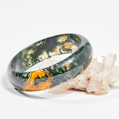 Vòng tay phong thủy đá băng ngọc thủy tảo huyết ni 56 mệnh hỏa , thổ - Ngọc Quý Gemstones