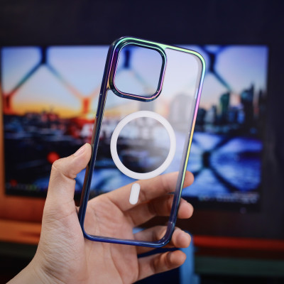 Ốp lưng từ tình viền TPU mạ crom cho iPhone 14 Pro Max / 15 Pro Max / iP 14 Pro / 15 Pro hiệu X-Level Streamer Rainbow - Thiết kệ mặt lưng PC chống ố, lực hút nam châm mạnh mẽ, thiết kế sang trọng - Hàng nhập khẩu