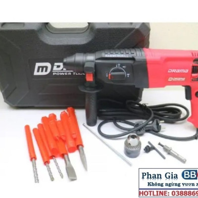 (LOẠI 1) Máy Khoan Đục Bê Tông DRAMA 1350W 2-26 Có 3 Chế Độ - Cam kết 100% Ruột Đồng Máy Khỏe Chạy Êm Bền - Bảo Hành 12 Tháng